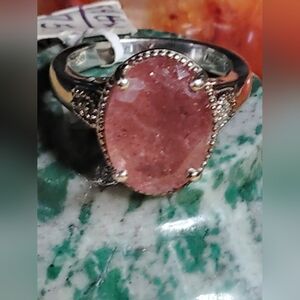 💯NWT-*AAA HIGHEST QUALITY, 📌NATRONITE   WHITE ZIRCON. STERLING  RING. SIZE-10